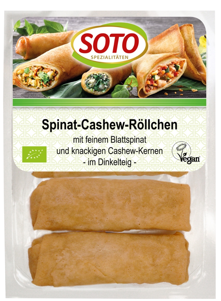 vegane Spinat-Cashew-Röllchen, 200g