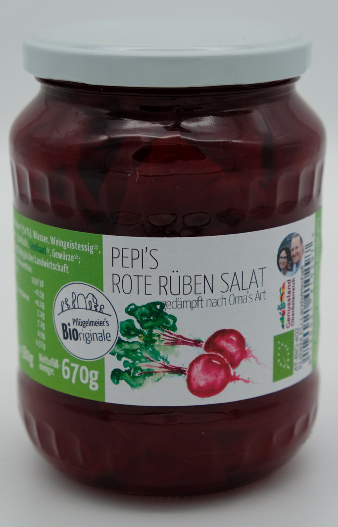 Rote Rübensalat in Scheiben, gedämpft, 670g